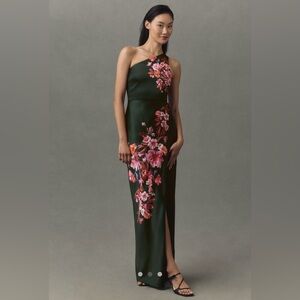 BHLDN One-Shoulder Maxi Dress in Green Floral